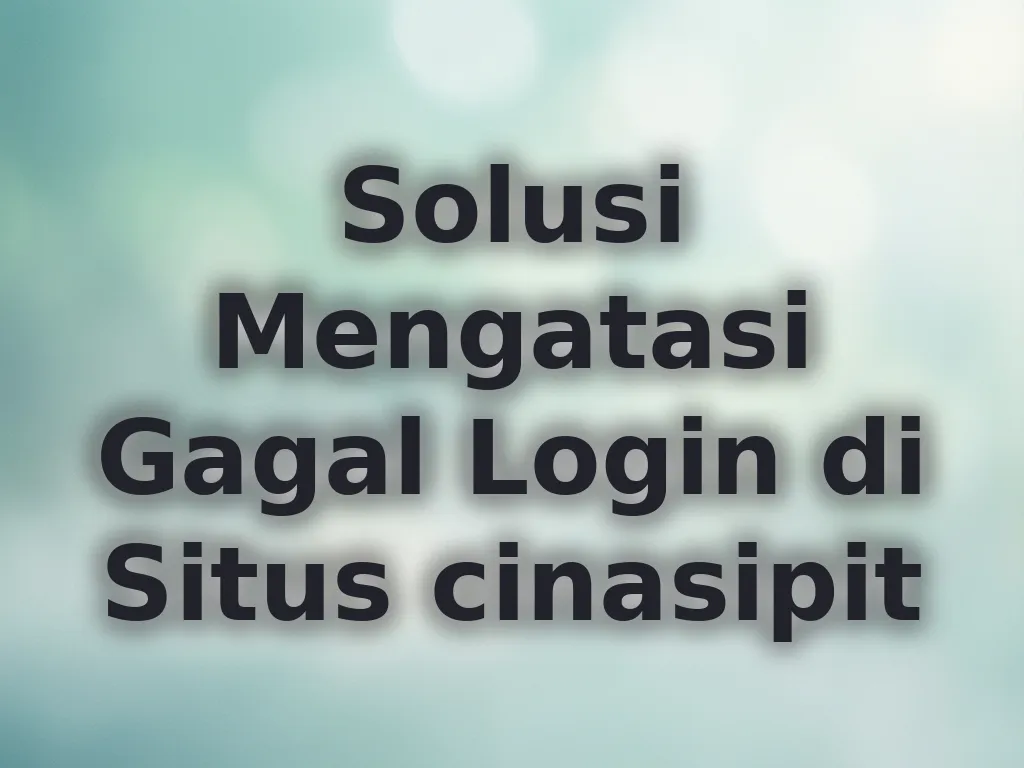 Solusi Mengatasi Gagal Login di Situs cinasipit